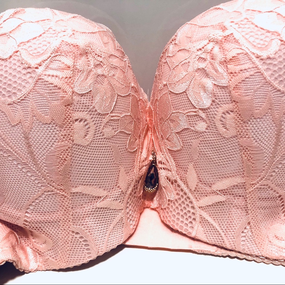 NWT BRA & PANTY D set Blush pink longline M-XXL pale pink bundle strong support - Picture 5 of 11